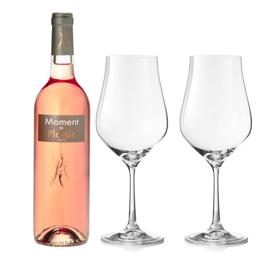 Moment de Plaisir Cinsault Rose And Crystal Classic Collection Wine Glasses